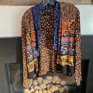 Carole Little Multicolor Patterned Blazer Size M